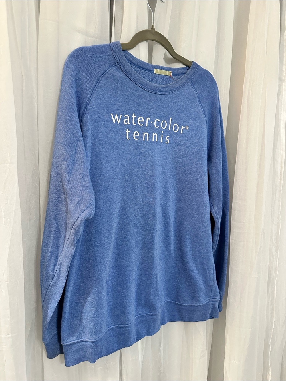 Alternative Apparel Blue 'Watercolor Tennis' Crewneck Sweatshirt
